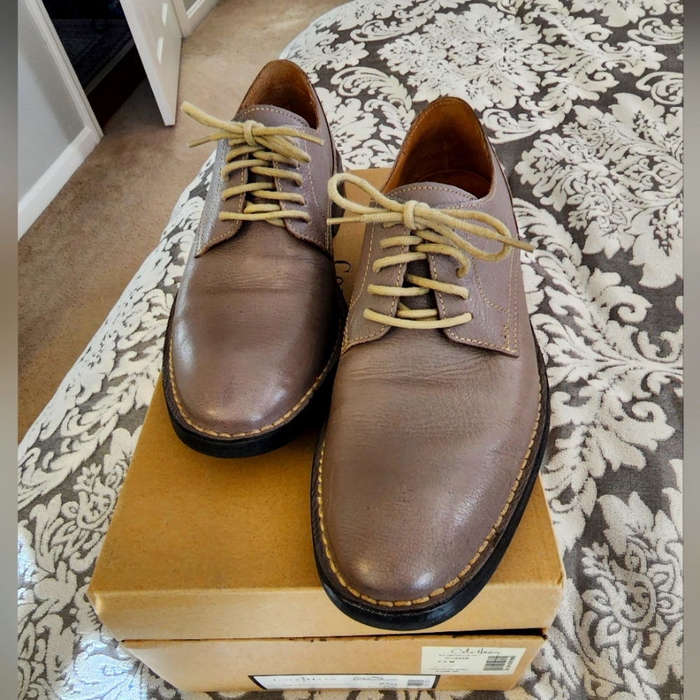 Mens Dress shoes size 7.5M Cole Haan  Iron Stone (gray) used-like new in  box